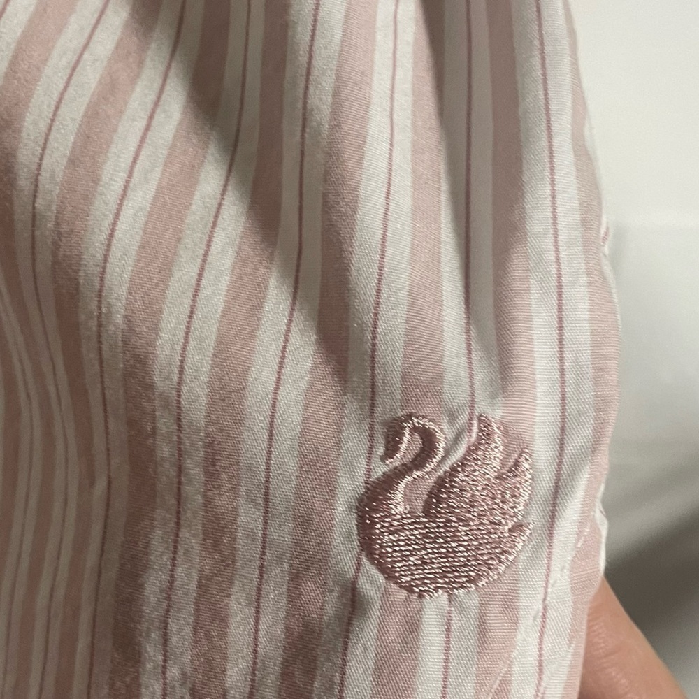 Gloria Vanderbilt White|Pink Striped Button Down Shirt Sz Large - Picture 3 of 5